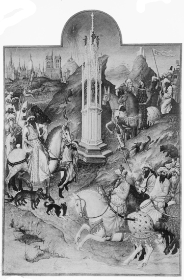 Plate XXXVII.

Photo. Giraudon.

THE PROCESSION OF THE MAGI.

Pol de Limbourg and his Brothers.

From The “Très Riches Heures du Duc de Berry.”

To face page 174.