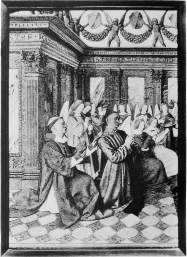 Plate XL.

Photo. Giraudon.

ETIENNE CHEVALIER AND HIS PATRON SAINT KNEELING BEFORE THE VIRGIN.

Jean Fouquet.

Musée Condé.

To face plate XLI.