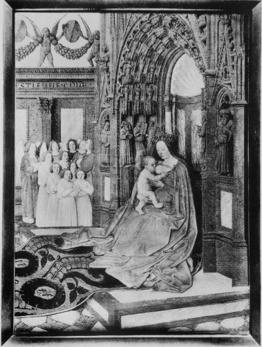 Plate XLI.

Photo. Giraudon.

THE VIRGIN AND CHILD RECEIVING HOMAGE

Jean Fouquet.

Musée Condé.

To face page 180.