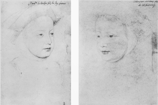 Plate LVIII.

THE DAUPHIN FRANCOIS, ELDEST SON OF FRANCIS I.

Jean Clouet.

Photo. Giraudon.

HENRI D’ORLEANS, AFTERWARDS HENRI II.

Attributed to Jean Clouet.

Musée Condé.

To face page 220.