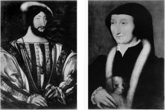 Plate LXII.

Photo. Hanfstaengl.

Francis I.

Attributed to Jean Clouet.

Louvre.

Photo. Giraudon.

Marguerite of Angoulême.

(Sister of Francis I. and Queen of Navarre).

Attributed to François Clouet.

Musée Condé.