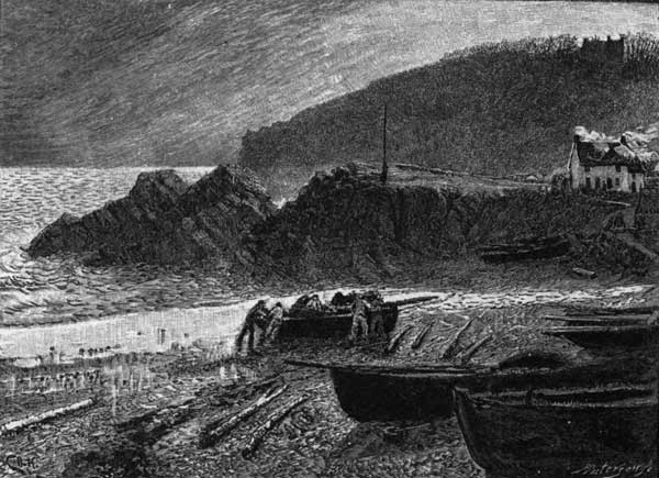 HAULING IN THE BOATS&mdash;EVENING.