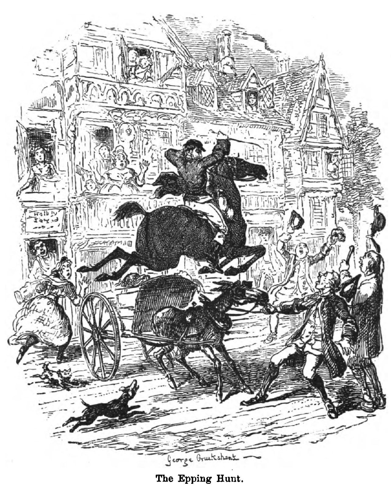 Death of Black Bess — eleventh George Cruikshank illustration for
