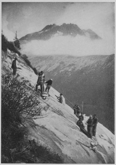 Cutting Grade for the Pacific and Arctic Railway&mdash;Tunnel Mountain, White Pass Route.