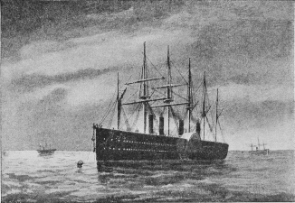 Fig. 42.—S.S. Great Eastern with 1865 Cable at Bows;
Depth, 2 Miles.