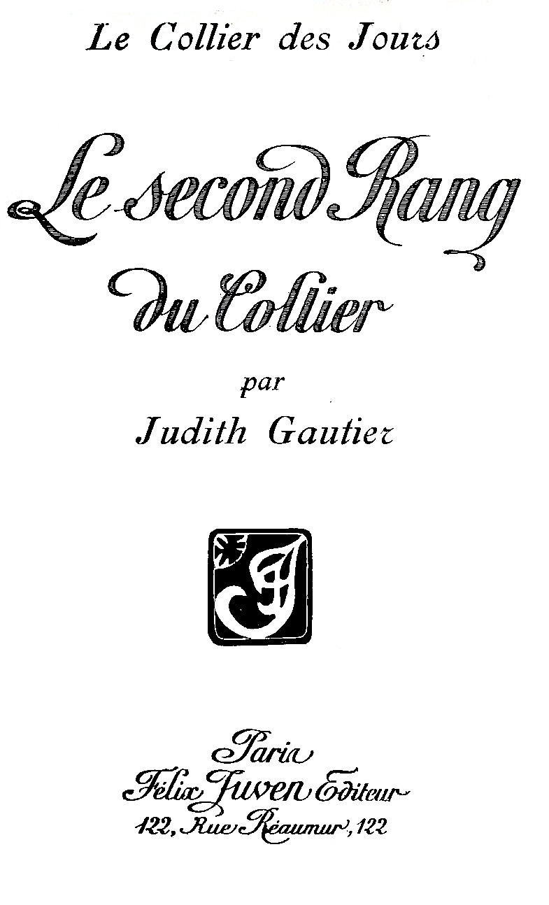 The Project Gutenberg Ebook Of Le Collier Des Jours By Judith Gautier
