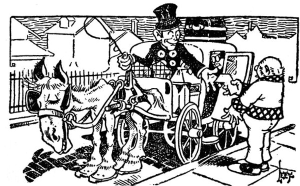 ROUTING HER THROUGH
"Ten dollars extra, cabby. If you catch the train with her. She's my
mother-in-law."