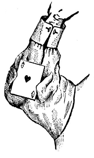 Fig. 27.&mdash;Showing card held under the arm.
