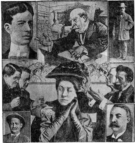 Judge Theodore Brentano
Webster S. Guerin
Assistant State's Attorneys Edwin S. Day and William A. Rittenhouse
Sam Berkley
Detective Clifton R. Wooldridge
Col. James Hamilton Lewis and P. H. O'Donnell
Michael C. McDonald
Dora McDonald