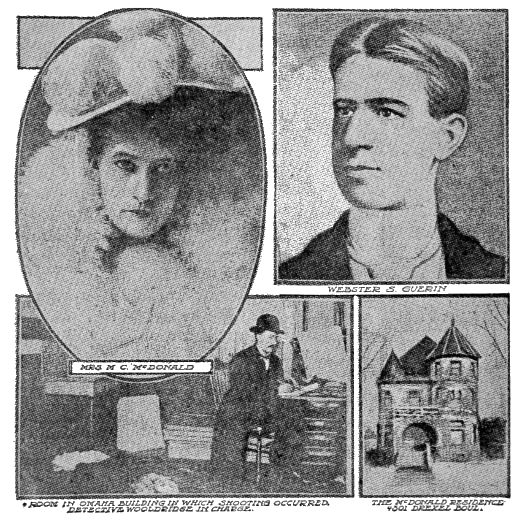 Persons and Places Involved in the Killing
of Crayon Artist Guerin by Mrs. "Mike" McDonald.