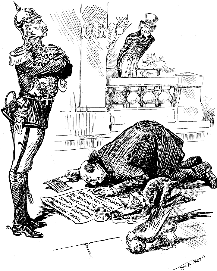 William Jennings Bryan, a monkey, and a parrot; groveling
             to the Kaiser