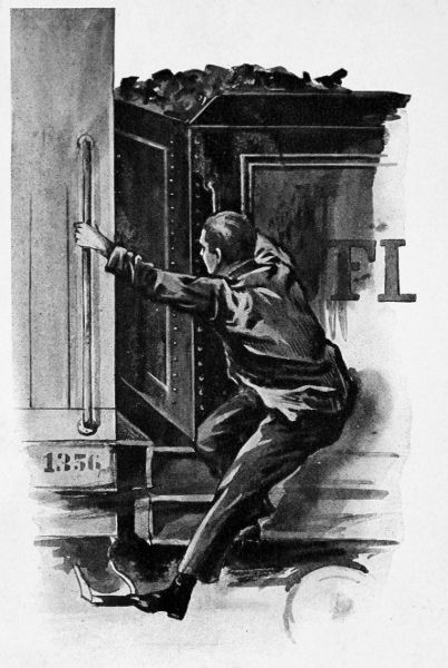 With one Grand Plunge I Grabbed the Rail of the Baggage
Car.