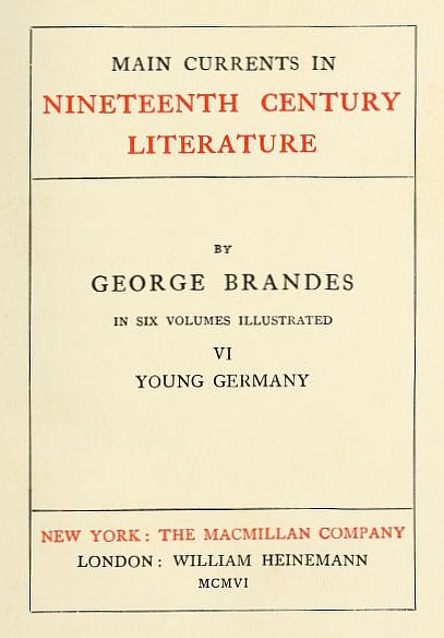 The Project Gutenberg eBook of Main Currents in Nineteenth Century  Literature - 6. Youg Germany, by Georg