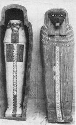 Image not availble: Fig 2. Coffins Nos. 3 b and 4 b
Fig. 3. Coffin No. 1 a      Fig. 1. Coffin No. 1 b
PLATE XVI
Series of Coffins from Tomb No. 5