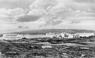 Princetown Prison at Dartmoor

The great war prison of Princetown on the wilds of Dartmoor was
erected in 1806. The American prisoners were held here, during the
War of 1812, and among them was a large contingent of colored men.
At this time the prison held war prisoners from many countries,
Frenchmen, Spaniards, Portuguese, Italians, Swiss, Germans, Poles,
Swedes, Dutchmen, and Orientals.
