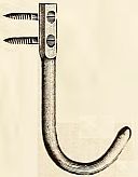 drawing of  hook with two poking through the top sideways