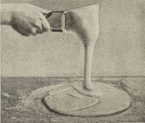photograph--Pouring fondant off spatula