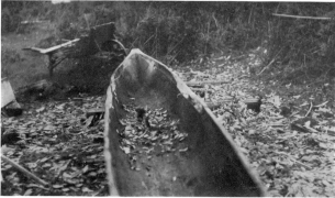 WATERMAN—CANOES

PL. V

INTERIOR VIEW OF THE HULL OF A SUQUAMISH “HUNTING CANOE” IN PROCESS OF
MANUFACTURE

Made by Jack Adams (Xa´bsus), near Suquamish, Washington, in March,
1920.

(Photograph by J. D. Leechman.)