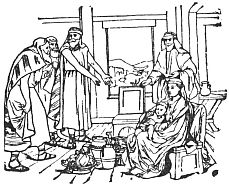 drawing of wise men's visit to house