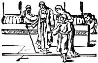 drawing of Jesus' parents finding him in the temple