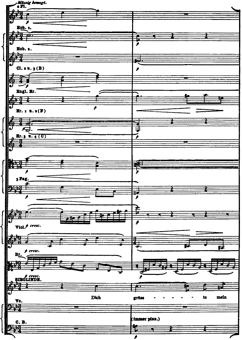 SIEGLINDE. Dich gr�sste mein Herz mit heiligem Grau'n, als dein