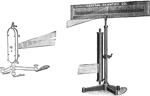 Figs 529 and 530Galvanometer lamp and scale for individual use The scale is etched on a