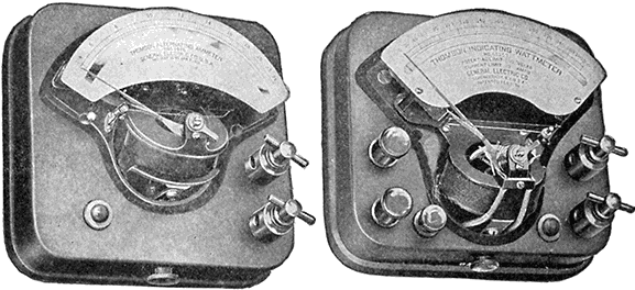 Figs 636 and 637Thompson inclined coil portable indicating instruments  ammeter