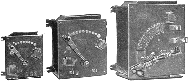 Figs 744 to 746Cutler-Hammer motor starting rheostats with no voltage and overload