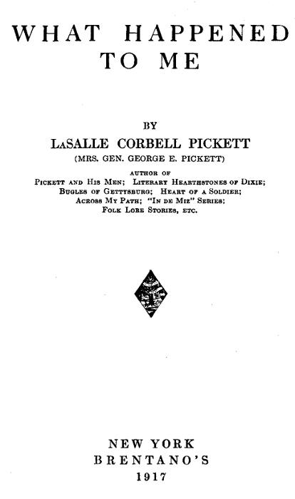 The Project Gutenberg eBook of What Happened To Me, by Lasalle