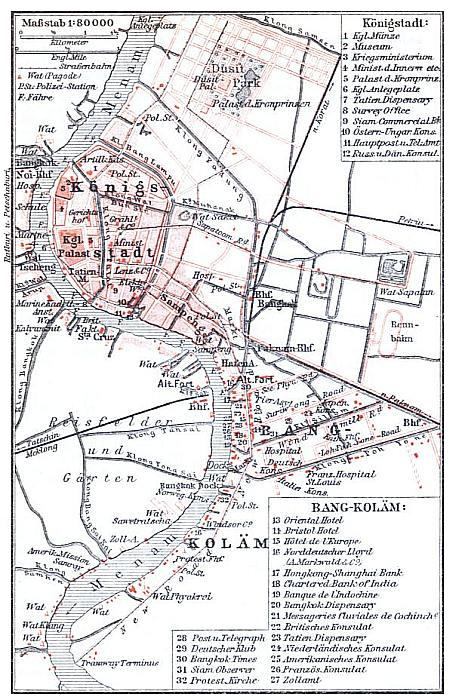 Stadtplan von Bangkok.