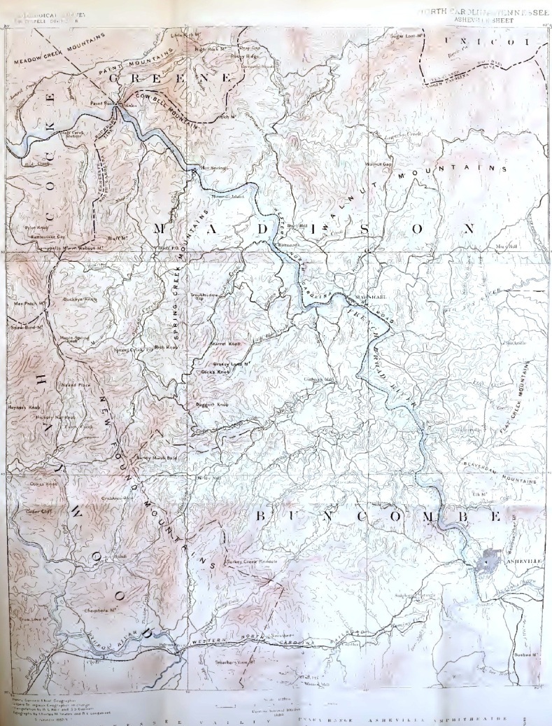 geological survey map of Asheville region