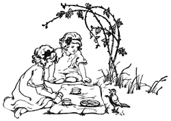 title page: girls at picnic