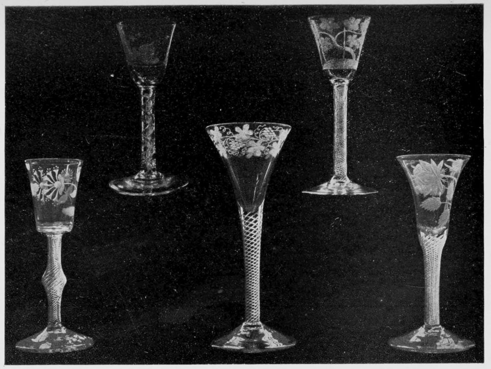 Embedded Gem Bead Stem Disign Copper Tone Glass Stemmed Champagne Flute Set  of 4