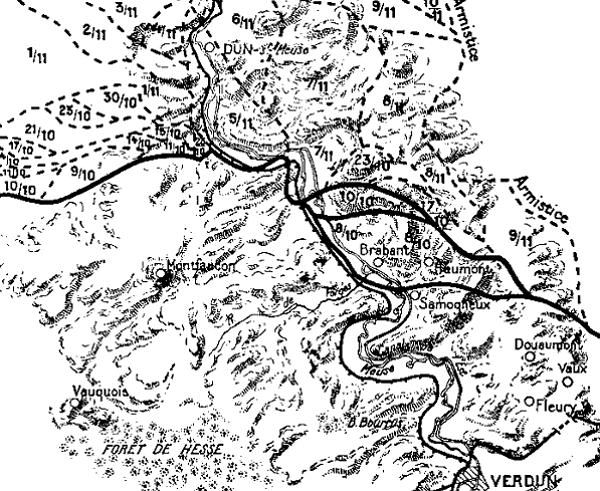 Map: The Franco-American Offensive of 1918-10-09