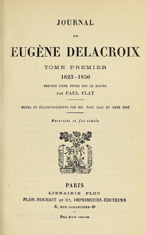 The Project Gutenberg eBook of Journal, Tome 1, by Eugène Delacroix.