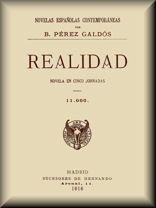 Realidad By Benito Pérez Galdósa Project Gutenberg Ebook - 