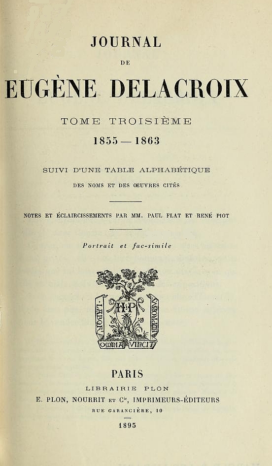 The Project Gutenberg Ebook Of Journal De Eugene Delacroix Tome 3 By Eugene Delacroix