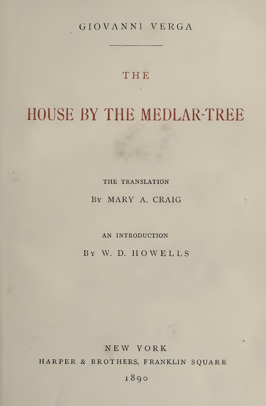 I Malavoglia (the House by the Medlar Tree)