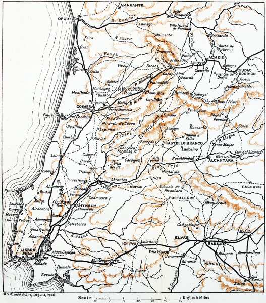 Map of Central Portugal