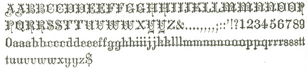 
       AABBCCDDEEFFGGHHIIJKKLLMMNNOOP PQRRSSTTUVWWXYYZ&....;::'!?123456789
       0aaabbcccddeeeffgghhiiijjkklllmmnnnoooppqrrrssstt tuuvvwxyyz$