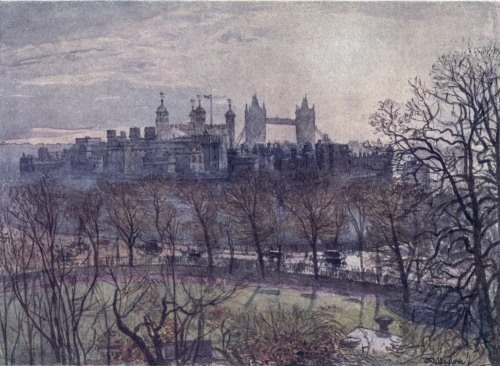 Image unavailable: THE TOWER AND TOWER HILL, SHOWING SITE OF THE SCAFFOLD,
IN THE GARDEN