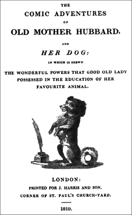 Title page for Old Mother Hubbard and her Dog