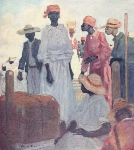 Image unavailable: PASSENGERS EMBARKING FROM A QUAY, ST. ANN’S BAY,
JAMAICA