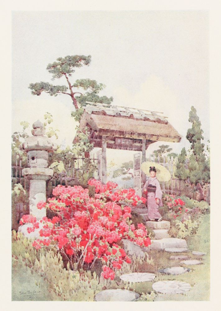 The Project Gutenberg eBook of The flowers and gardens of Japan, by  Florence du Cane.
