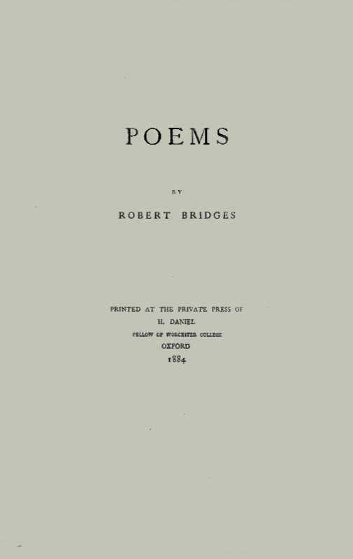 The Project Gutenberg Ebook Of Poems, By Robert Bridges