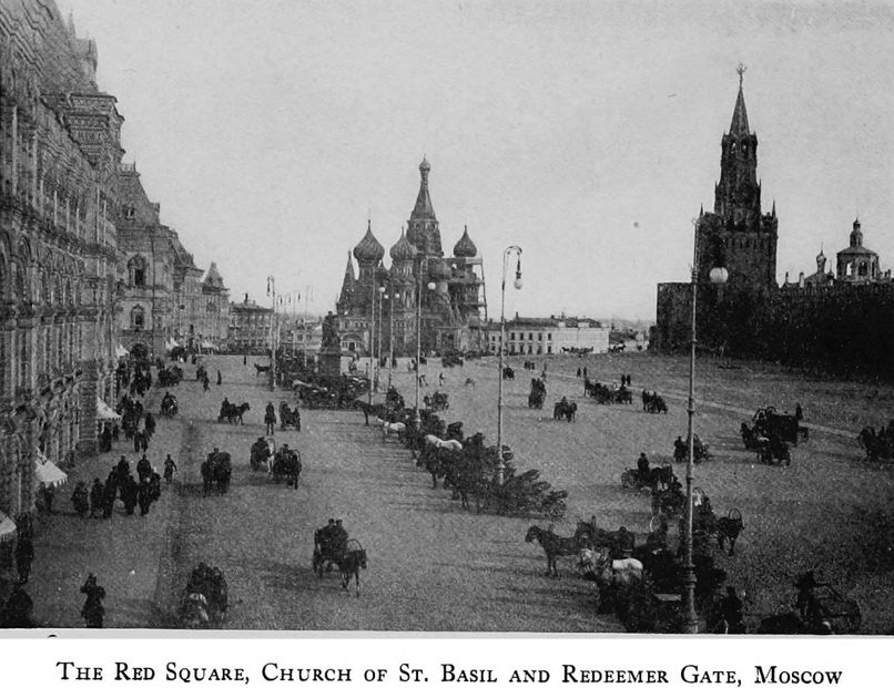 The Red Square, Church of St. Basil and Redeemer Gate, Moscow