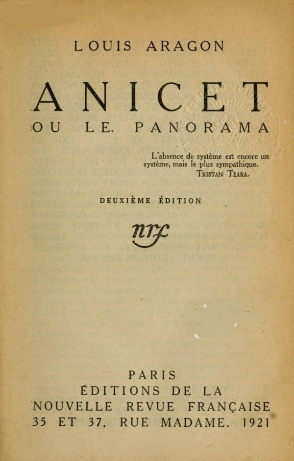 The Project Gutenberg eBook of Anicet ou Le Panorama by Louis Aragon.