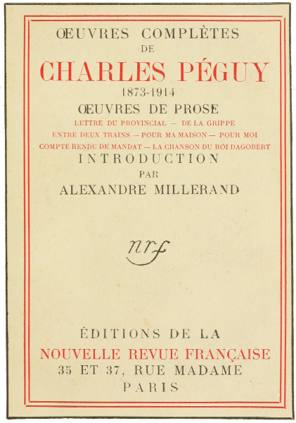The Project Gutenberg Ebook Of œuvres Completes De Charles Peguy 1873 1914 By Charles Peguy