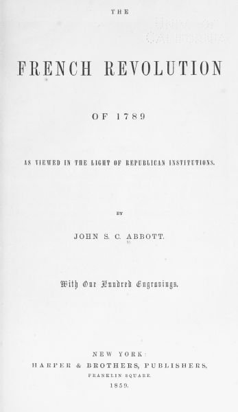 The Project Gutenberg eBook of The French Revolution of 1789, by