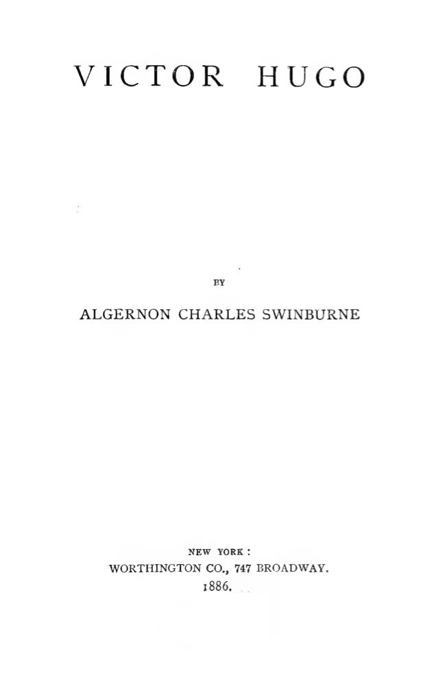 The Project Gutenberg Ebook Of Victor Hugo By Algernon